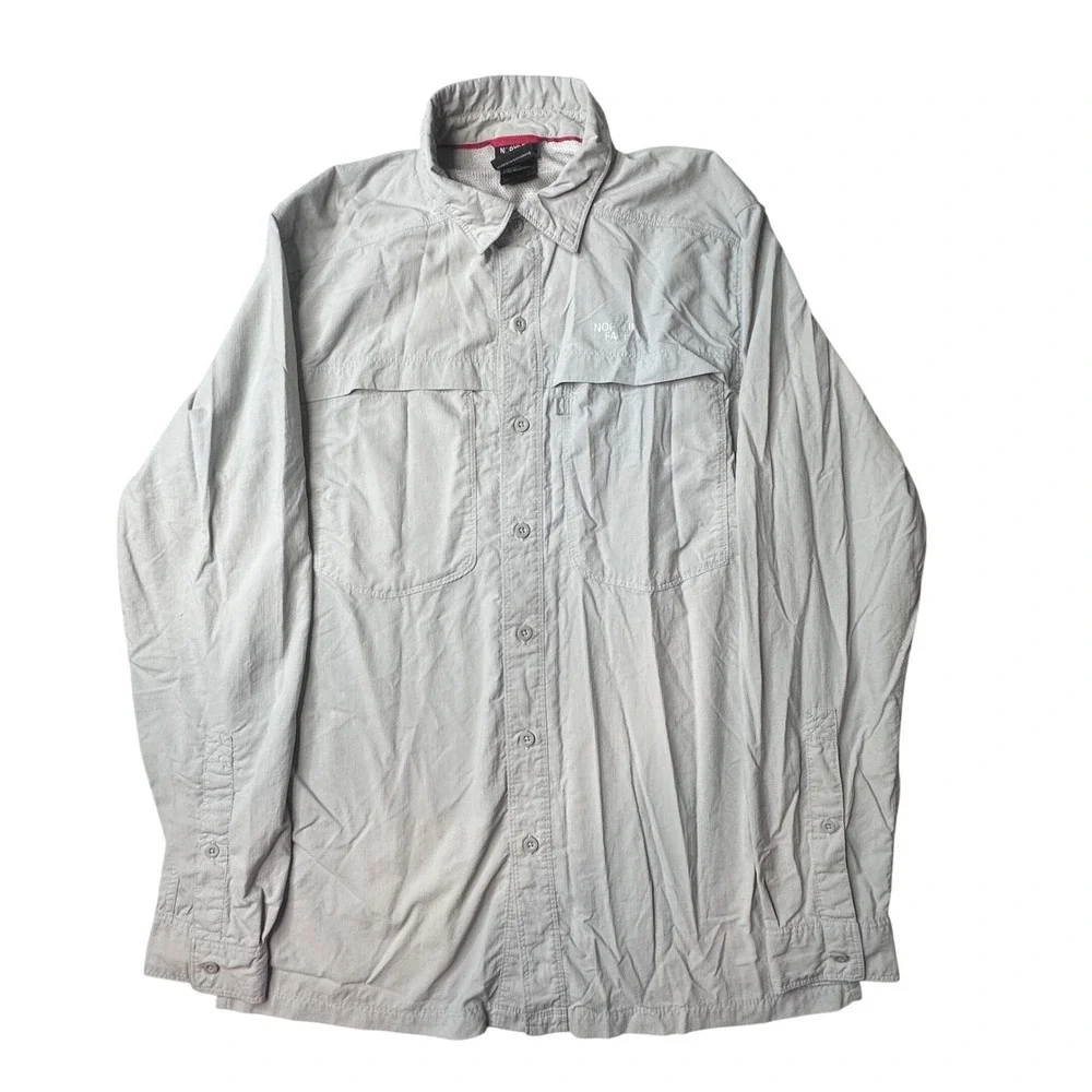 The North Face Shirt Mens S Tan Long Sleeve Ripstop Hiking Ventilated Outdoor